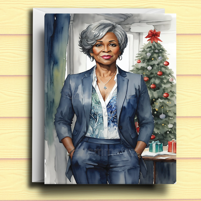 Black Woman X Christmas Card